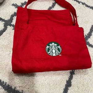 Red Starbucks apron